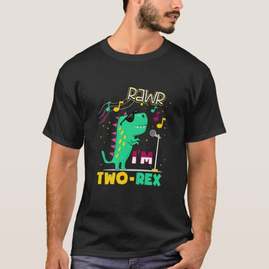 キッズラー私は2レックス第2誕生日少年2歳 Tシャツ (正面)