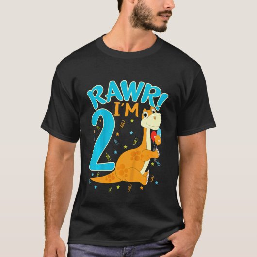 キッズラー私は2恐竜トレックス2番目の誕生日の子供G Tシャツ (正面)