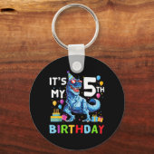 キッズラーI'm 5誕生日Tレックス恐竜パーティー キーホルダー (正面)