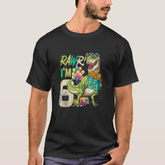 キッズラーI'm 6レックス第6誕生日恐竜6 Ye Tシャツ