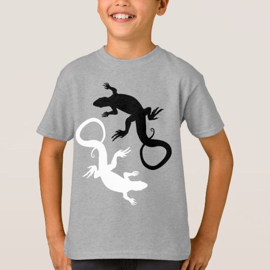 キッズリザードフード付爬虫類芸術フード付きジャケット Tシャツ (正面)