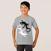 キッズリザードフード付爬虫類芸術フード付きジャケット Tシャツ (正面フル)