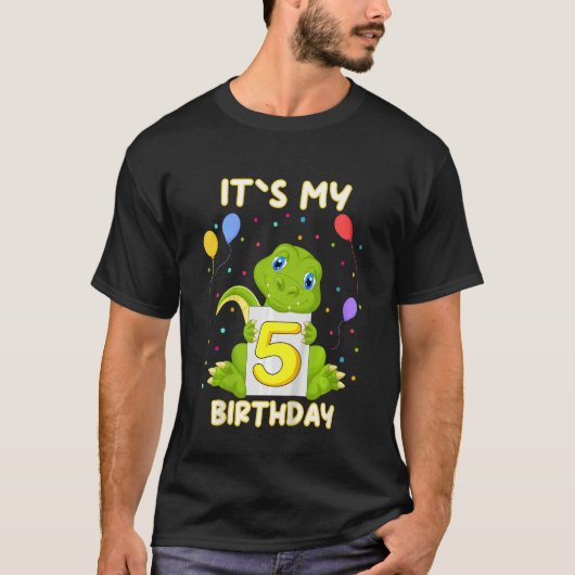 キッズリトルクロコダレアリゲーター5th誕生日マイbir tシャツ (正面)