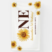 キッズリトルサンシャインサンフラワーガールズ1st誕生日 横断幕 (縦)