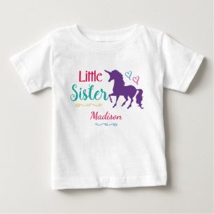 キッズリトルシスターかわいらしユニコーンカラフルシスター ベビーTシャツ