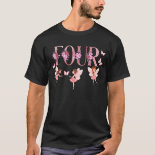 キッズリトルフェアリー女の子4th誕生日4歳ファ tシャツ