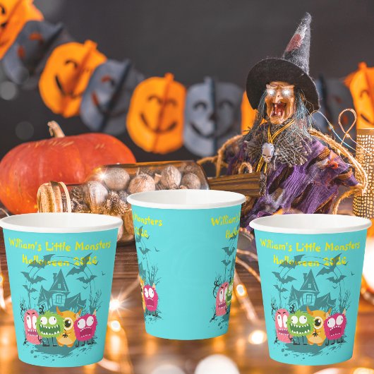 キッズリトルモンスターズハローウィンパーティ紙カップ 紙コップ