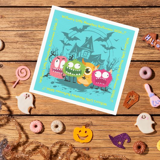 キッズリトルモンスターズハローウィンパーティ スタンダードカクテルナプキン