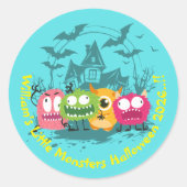 キッズリトルモンスターズハローウィンパーティ ラウンドシール (正面)