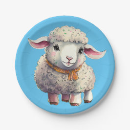 キッズリトルラムプレート7"ラウンド紙プレート ペーパープレート