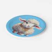 キッズリトルラムプレート7"ラウンド紙プレート ペーパープレート (アングル)