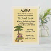 キッズルアウ(ハワイ式宴会)誕生日招待状 招待状 (スタンド正面)