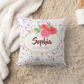 キッズルーパーソナライズされたムデコール、グリッターガールフラワー クッション (ブランケット)