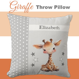 キッズルームかわいいキリン・グレイ クッション