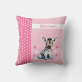 キッズルームかわいいゼブラピンク クッション (裏面)