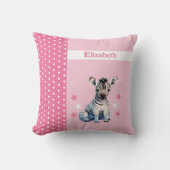 キッズルームかわいいゼブラピンク クッション (正面)