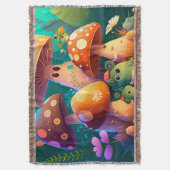 キッズルームに可愛いキノコ スローブランケット (正面縦)