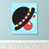 キッズルームハッピー顔ピエロ キャンバスプリント (インサイチュ (ウッドフロア))