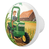 キッズルームファームトラクター機器おもしろいグリーンドロワー セラミックノブ (右)