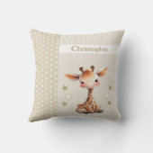 キッズルーム名かわいいキリン・ブラウン クッション (裏面)