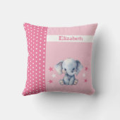 キッズルーム名かわいいゾウのピンク クッション (裏面)
