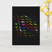 キッズレインボーカッコいいカラフルかわいい恐竜 カード (黄色い花)