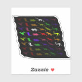 キッズレインボーカッコいいカラフルかわいい恐竜 シール (シート)