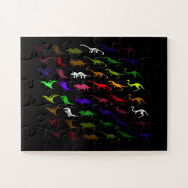 キッズレインボーカッコいいカラフルかわいい恐竜 ジグソーパズル