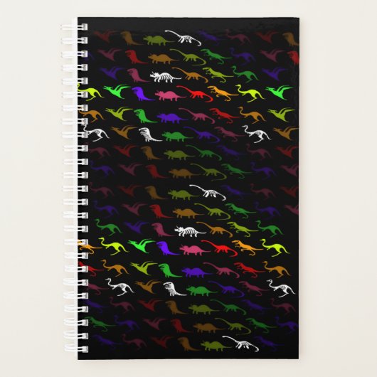 キッズレインボーカッコいいカラフルかわいい恐竜 プランナー手帳 (正面)