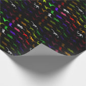 キッズレインボーカッコいいカラフルかわいい恐竜 ラッピングペーパー (角)