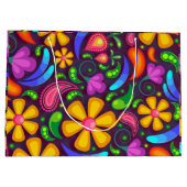 キッズレインボーカラー抽象芸術 ラージペーパーバッグ (裏面)