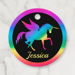 キッズレインボーグラデーションユニコーンシルエット フェイバータグ