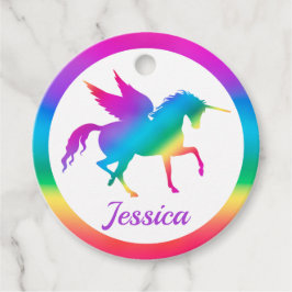 キッズレインボーグラデーションユニコーンシルエット フェイバータグ