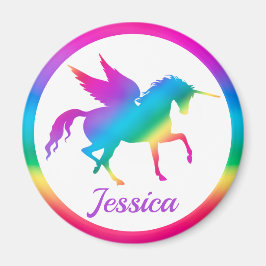キッズレインボーグラデーションユニコーンシルエット マグネット