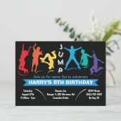 キッズレインボージャンプトランポリン誕生日パーティー 招待状 (スタンド正面)