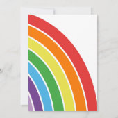 キッズレインボーバースデーパーティーカラフルガールかわいらしズ 招待状 (裏面)