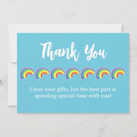 キッズレインボーバースデーパーティー サンキューカード (正面)