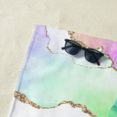 キッズレインボーユニコーンモノグラム ビーチタオル (インサイチュ)