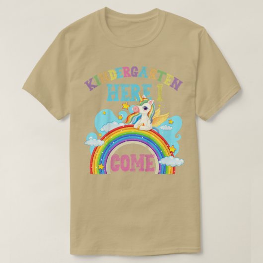キッズレインボーユニコーン恋人の幼稚園ここI Com Tシャツ (デザイン正面)