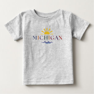 キッズレインボー文字ミシガンティー ベビーTシャツ