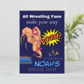 キッズレスリングをテーマにしたレスラーパーティの招待状 招待状 (スタンド正面)