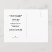 キッズレッドダンプトラックボーイズ誕生日パーティー インビテーションポストカード (裏面)