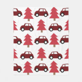 キッズレッドトイカークリスマスツリー フリースブランケット (正面)
