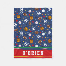 キッズレッドパーソナライズされたス数々のポーツフリーススロー フリースブランケット