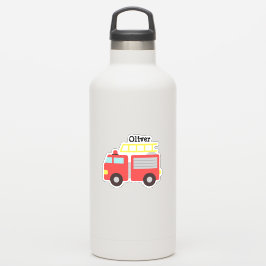 キッズレッドパーソナライズされた消防車のシール シール