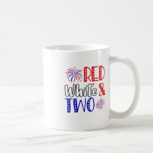 キッズレッドホワイトと7月4日の2歳の誕生日 コーヒーマグカップ