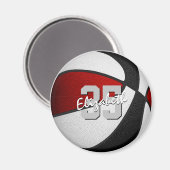 キッズレッド黒バスケットチームカラー マグネット (正面/裏面)