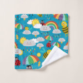 キッズレディバグ(昆虫)マルハナバチレインボウパーソナライズされた バスタオルセット (ウォッシュタオル)