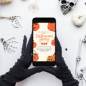 キッズレトロカワイカボチャハローウィンパーティ 招待状