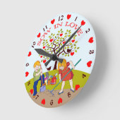 キッズレトロガーデン – Sow in Love ラウンド壁時計 (傾斜)